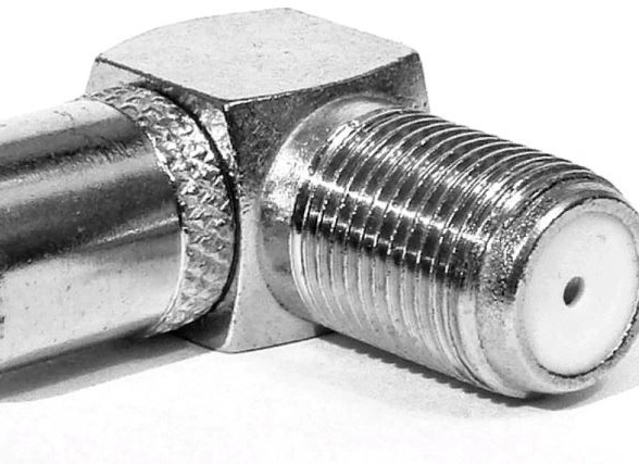 Переходник F гнездо-TV штекер мет/угл 2330-1