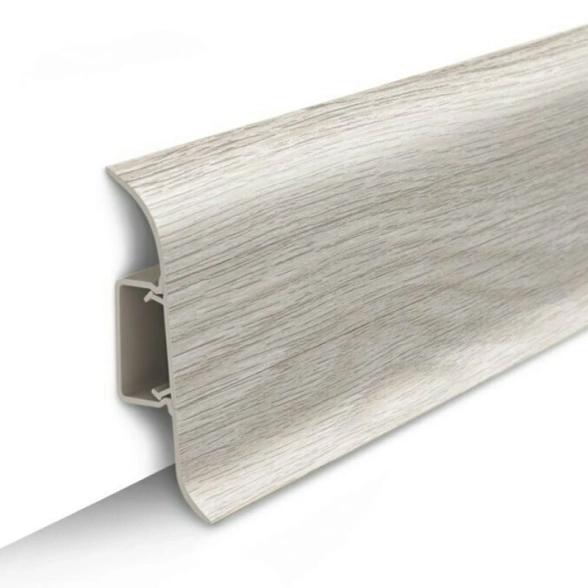 Плинтус напольный из ПВХ Идеал Классик 55 251 Ясень 2.2