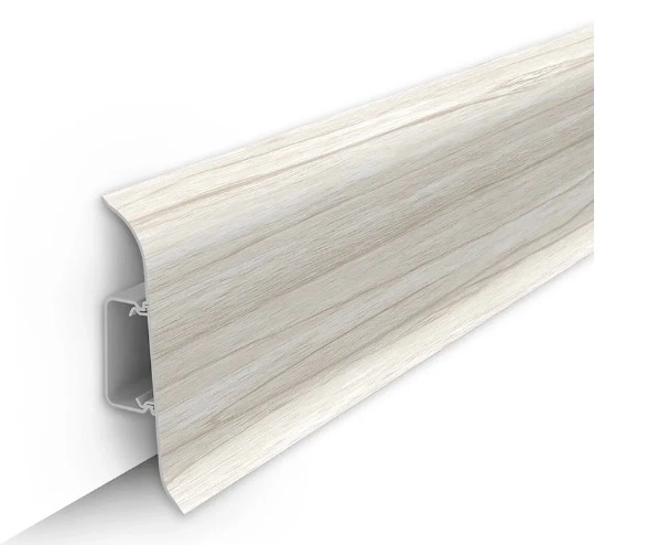 Плинтус напольный из ПВХ Идеал Классик 70 267 Клен белый 2.2