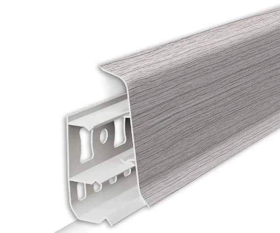 Плинтус напольный из ПВХ Деконика 55 253 Ясень серый 2.2