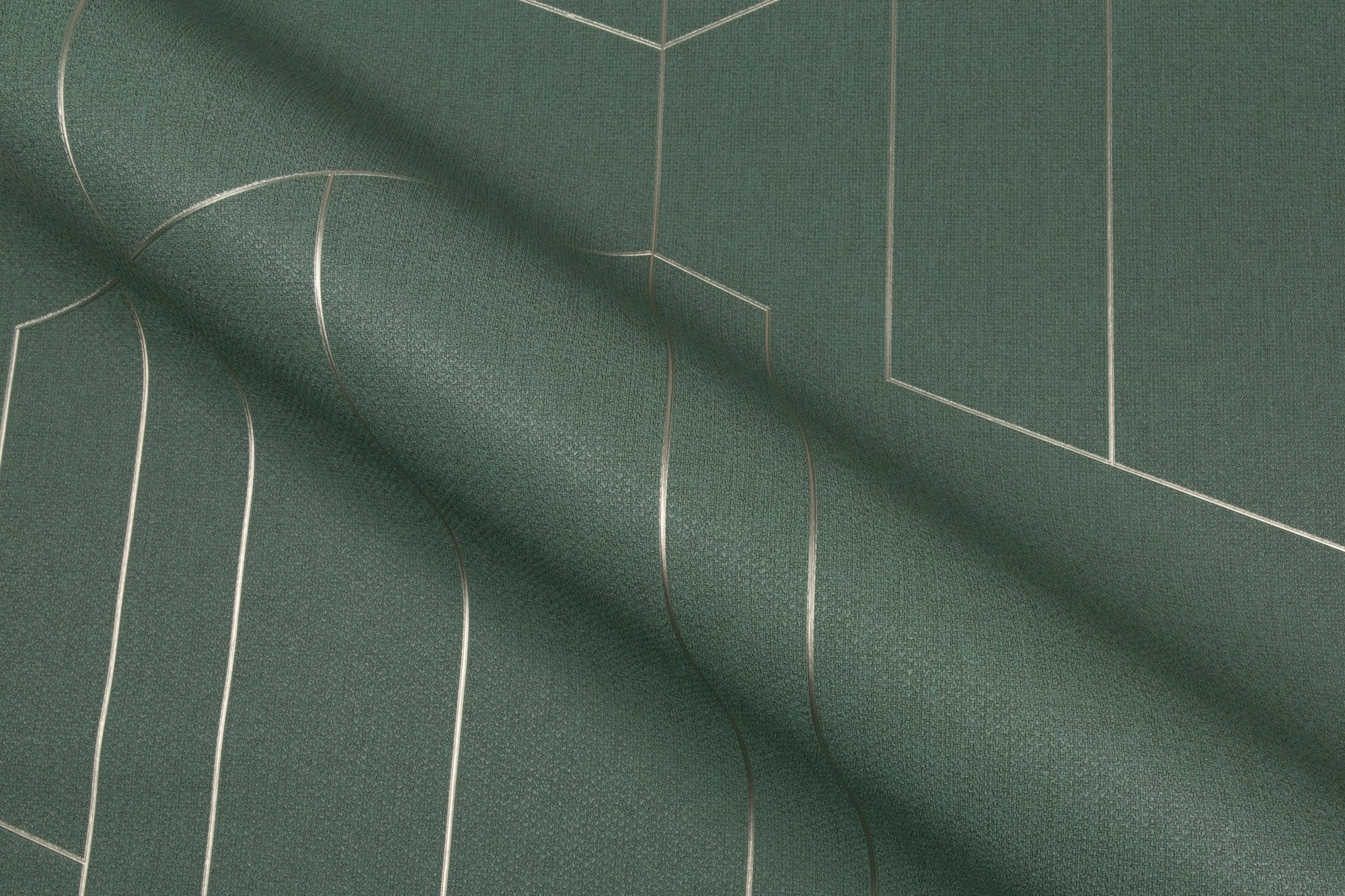Обои флизелиновые TrendColor TC72376-77 Trend Lines зеленые 1,06x10м-image-1