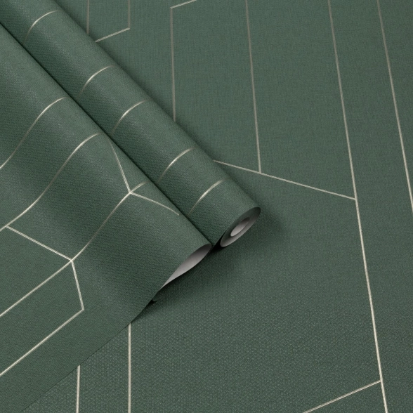 Обои флизелиновые TrendColor TC72376-77 Trend Lines зеленые 1,06x10м-image-2