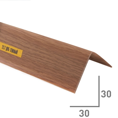 Уголок ПВХ 30х30 Идеал темный дуб 2.7м