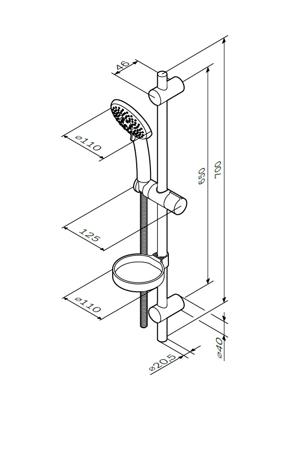 Душевой гарнитур AM.PM Like F0180064 хром-image-5