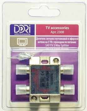 Делитель спутниковый TV-SAT на 3 TV(5-2300MHz)на F-image-1