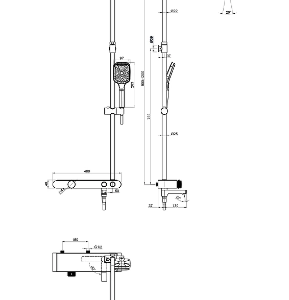 Душ система Cersanit VIVO 64089 термост-image-6