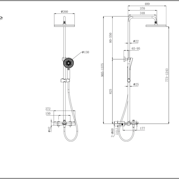 Душевая система AQUATEK Вега 3jet AQ2043MB черная матовая с термостатом-image-5