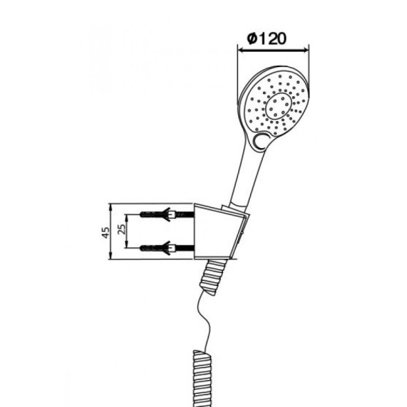 Лейка для душа Paini Bergamo R BRCR131R со шлангом-image-2