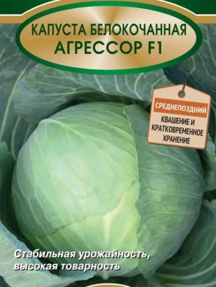 Капуста белокочанная Агрессор F1 (ЦВ*) 20шт.