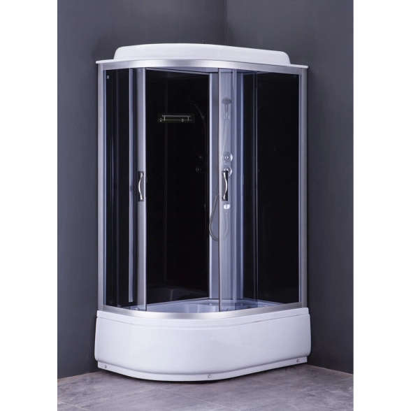 Кабина душ. Loranto (CS-66120R G) 120x80x215 ВП ст.черн 4мм