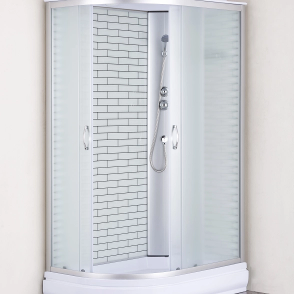 Кабина душевая CS-66120-20R FW 120x80x215 НП кирпичный узор 4мм 00078795-image-1