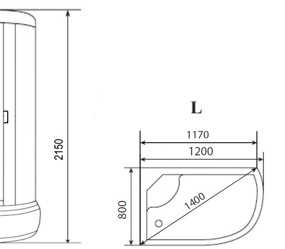 Кабина душевая CS-66120-20R FW 120x80x215 НП кирпичный узор 4мм 00078795-image-2