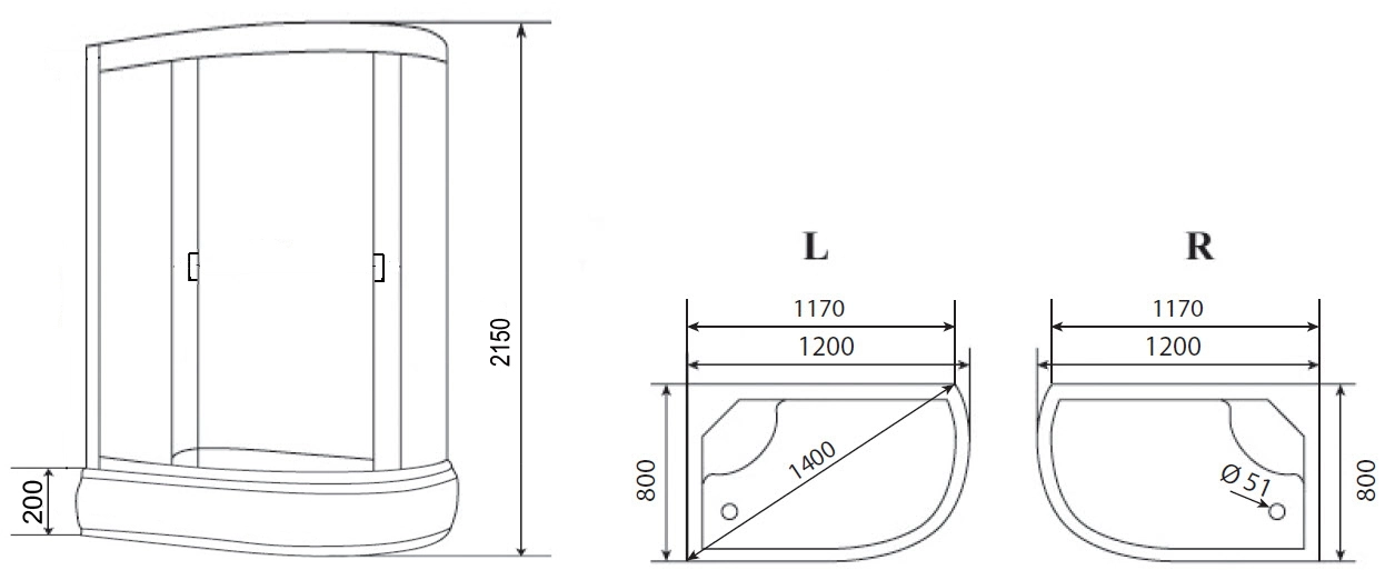 Кабина душевая CS-66120-20R FW 120x80x215 НП кирпичный узор 4мм 00078795-image-2