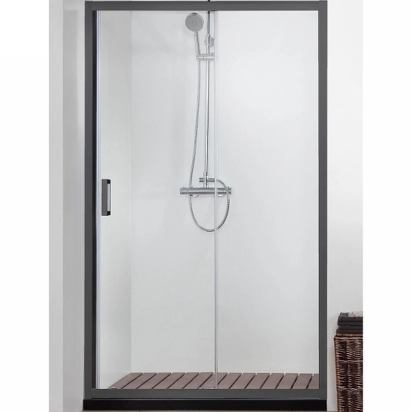 Душевая дверь Aquatek 120x200 AQ ARI RA 12020BL черная, стекло прозрачное