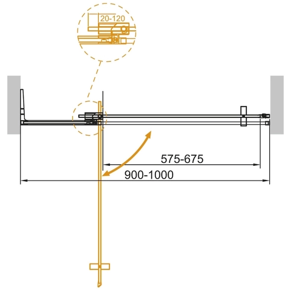 Душевая дверь Cezares SLIDER-B-1-90/100-Grigio-GM-image-1