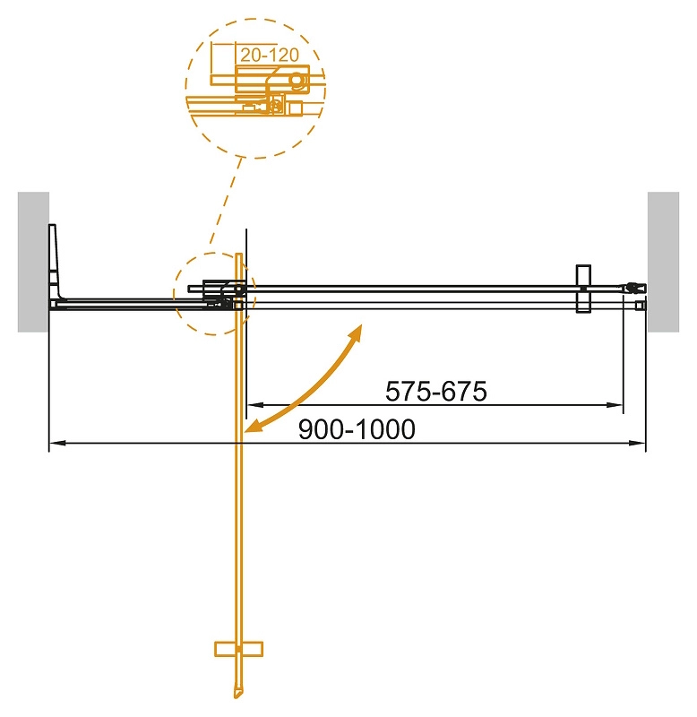 Душевая дверь Cezares SLIDER-B-1-90/100-Grigio-GM-image-1