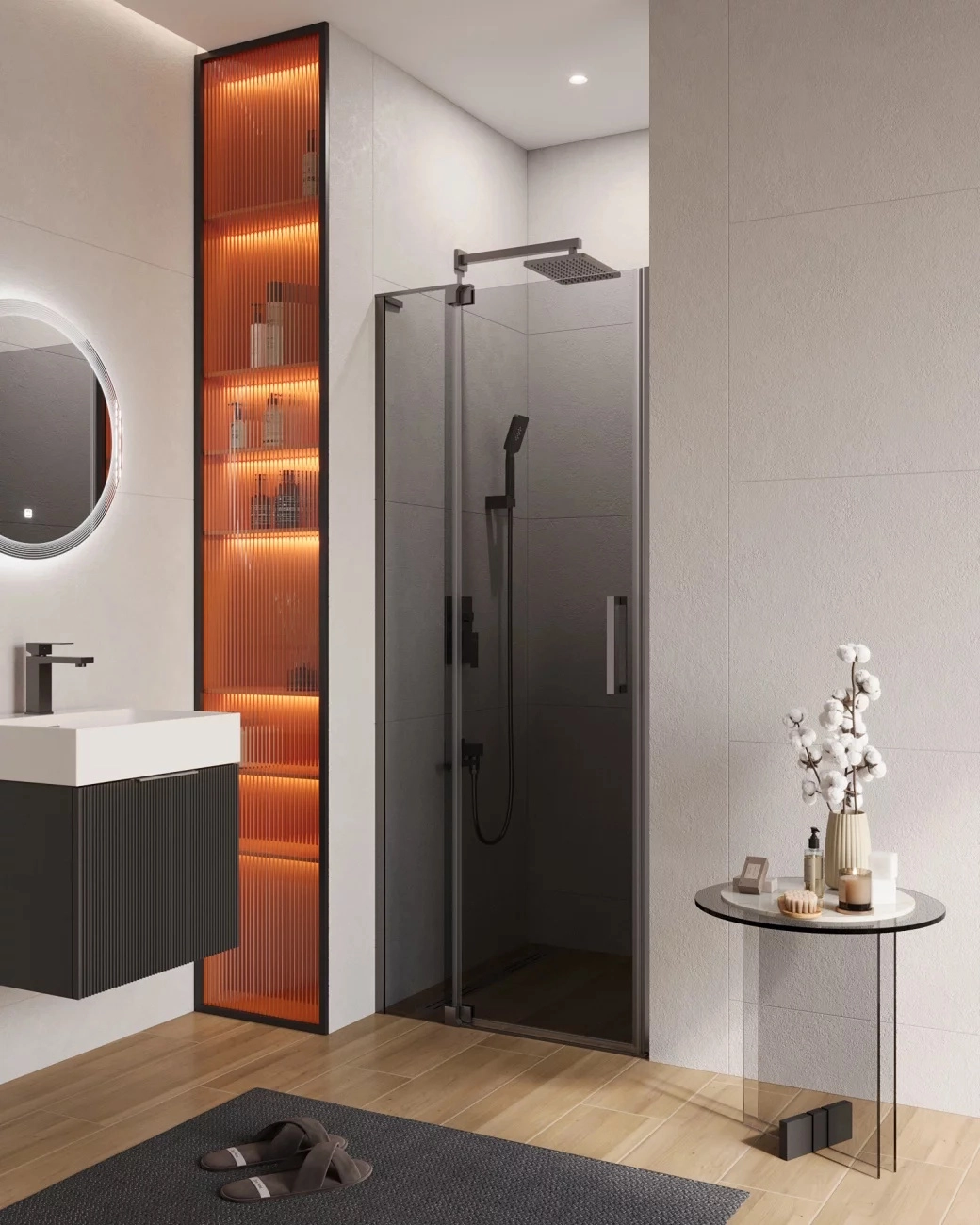 Душевая дверь Cezares SLIDER-B-1-90/100-Grigio-GM