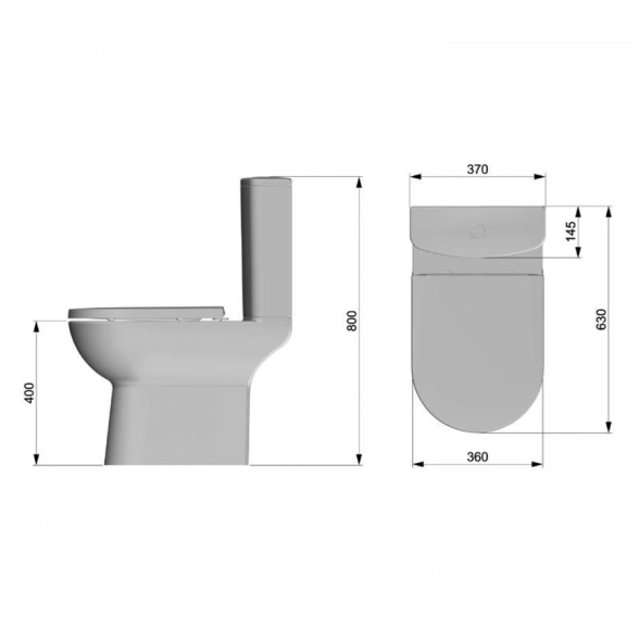Унитаз-компакт Azario Kano 370х630х800 безободковый,M/Л-image-7