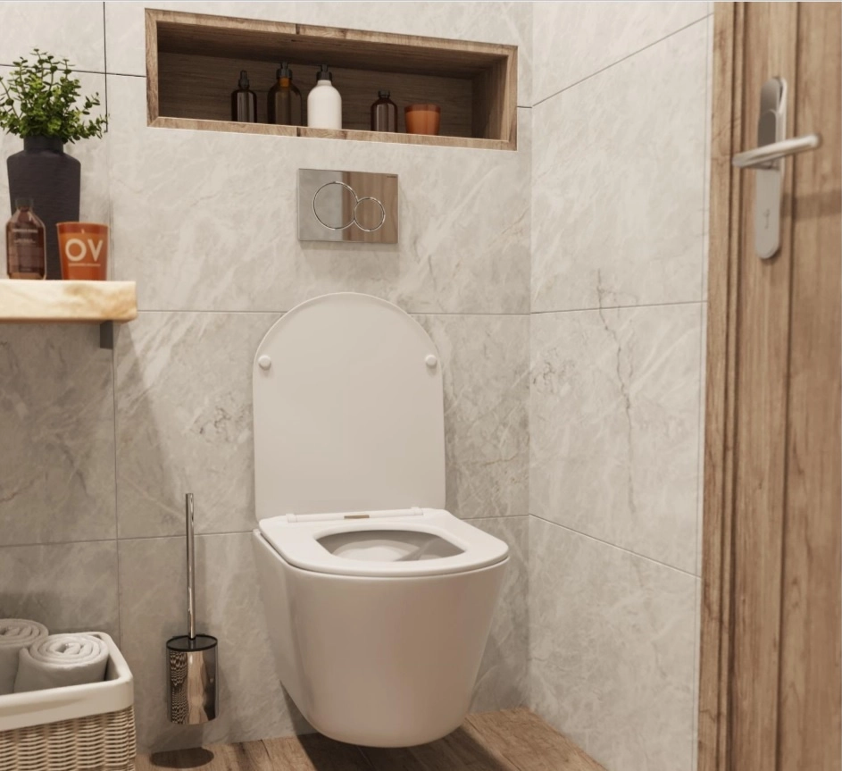 Унитаз подвес.WAVE COMFORT дюро м/л б/о белый глянец-image-1