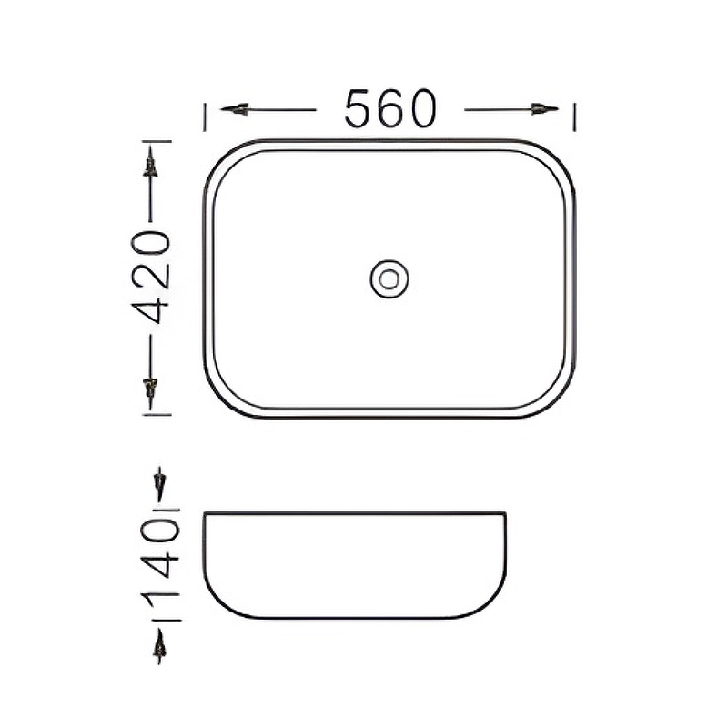 Раковина на столешницу Aquatek 560x420x140 AQ5526-MB черная матовая-image-1