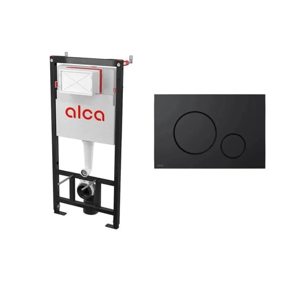 Сист. инстал. AlcaPlast AM101/1120+кн.M678 черн.мат+пл.M91