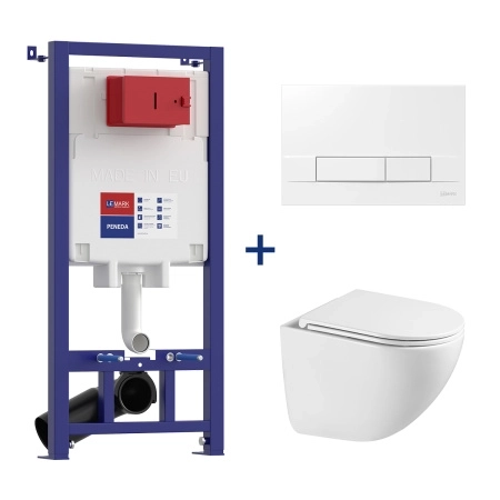 Система инст.Lemark Peneda+кн/см Белая +унитаз б/о GLAZER Торнадо