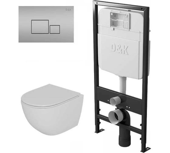 Комплект сист.инст. D&K DS1391618+унитаз+кл. хром мат