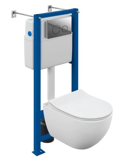 Система инсталляции для унитаза BRASKO SMART CO DPL EO slim+VECTOR+TWINS хром глянцевый LP