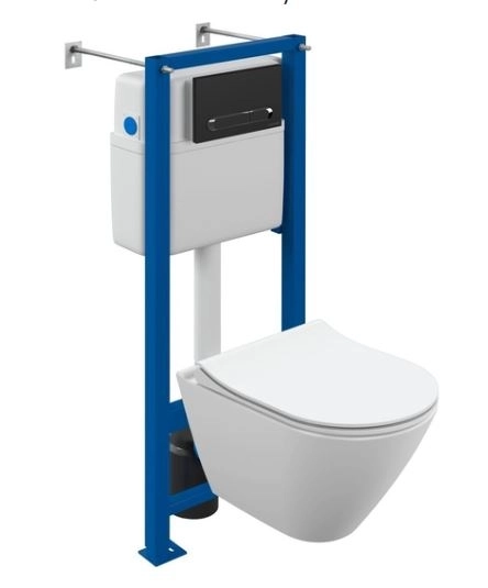 Система инсталляции для унитаза CITY SMART CO DPL EO slim+VECTOR+ESTETICA черная матовая A68305