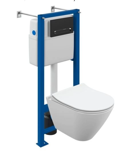 Система инсталляции для унитаза CITY SMART CO DPL EO slim+VECTOR+ESTETICA черная матовая A68305