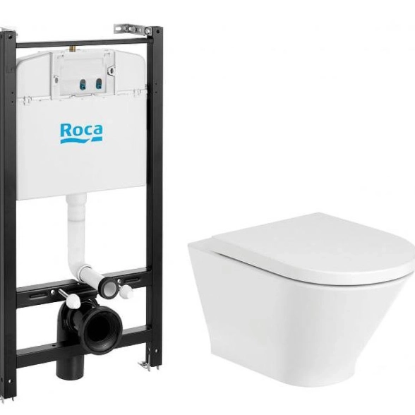 Сист инст.Roca GAP ROUND+унитаз+сиденье м/л клав. хром