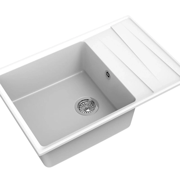 Мойка GRANFEST GF-LV-760L чаша+крыло 760*500 белый AUT