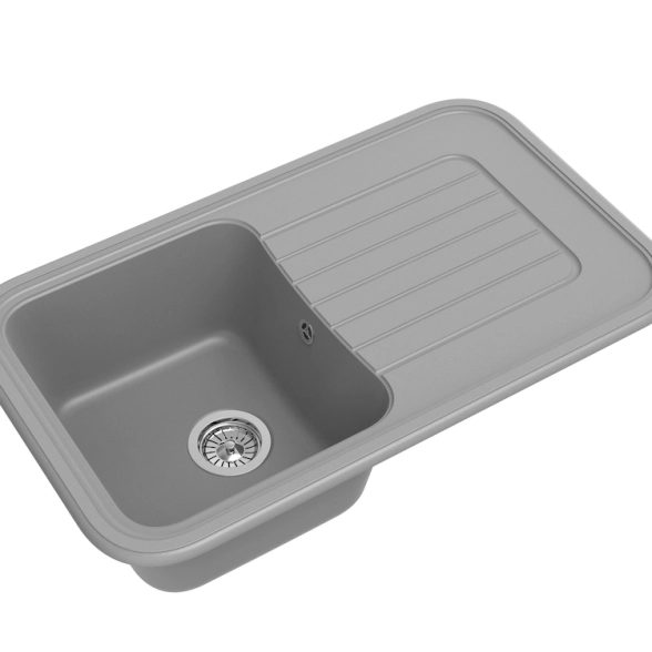 Мойка EWIGSTEIN Antik 60F 860x510мм серый металлик-image-1