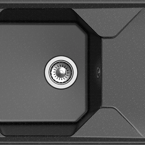 Мойка GRANFEST GF-U-740L 740x500мм чаша+крыло черный-image-1