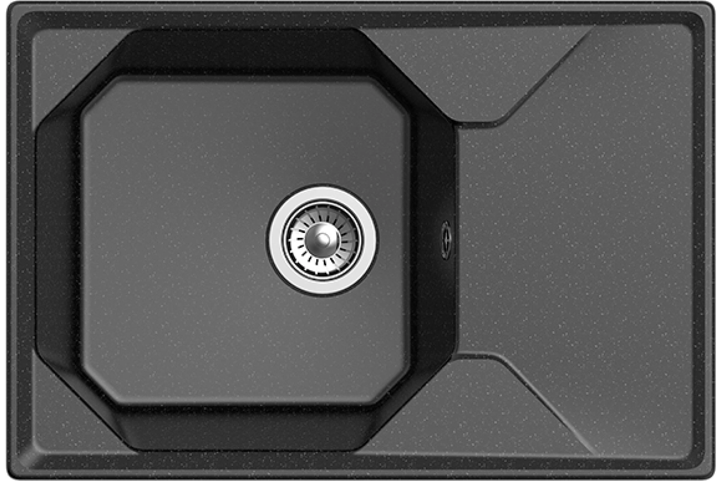 Мойка GRANFEST GF-U-740L 740x500мм чаша+крыло черный-image-1