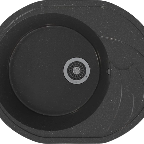 Мойка ML-GMS08 (308) с/кр черный 570х460х170мм овал NEW