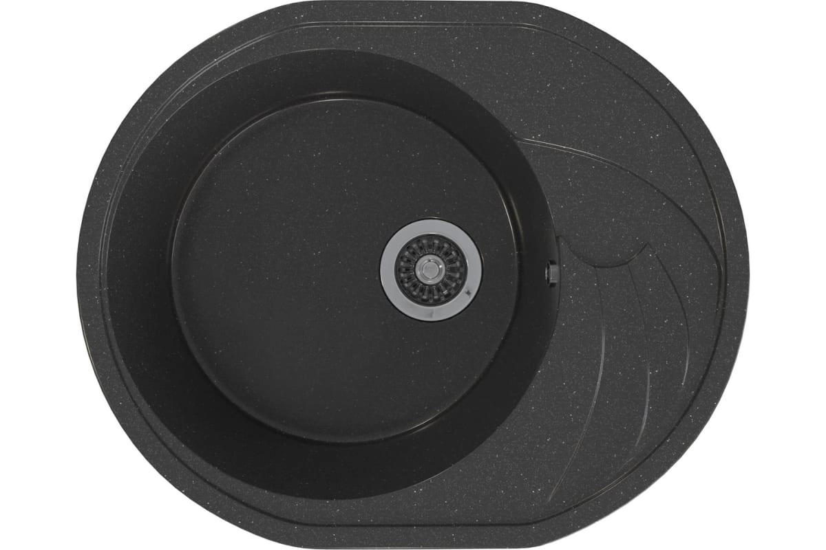 Мойка ML-GMS08 (308) с/кр черный 570х460х170мм овал NEW