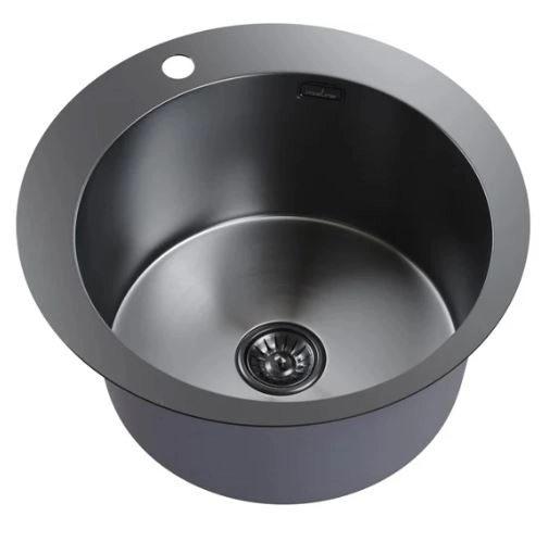 Мойка наст.монтаж Mixline Pro D50 вып3 1/2 круг.с сиф.черн.графит