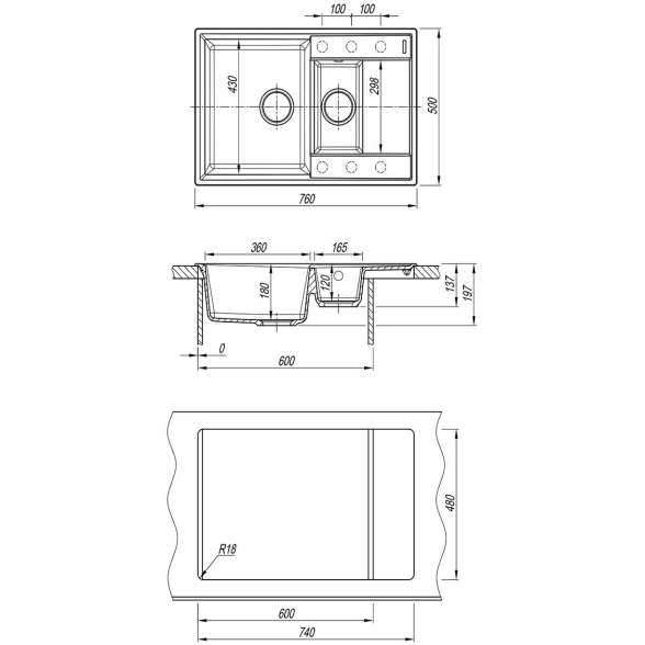 Мойка Lemark RAMZA 760 шампань 9910042-image-1