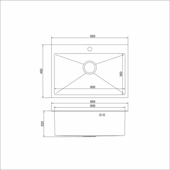 Мойка нерж. Mixline Pro наст. 65х45 вып3 1/2 черн.граф.+сиф-image-4