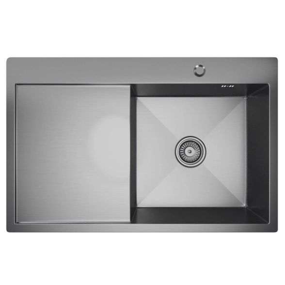 Мойка нерж. Mixline Pro наст. 78х50 прав 1/2 сатин сифон
