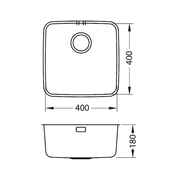 Мойка из нержавеющей стали Alveus Luno 30 SAT FI 400x400x180+сифон-image-3