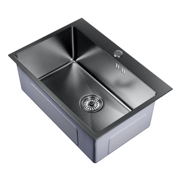 Мойка нерж. Mixline Pro 65х45 черн.графит нано-image-1