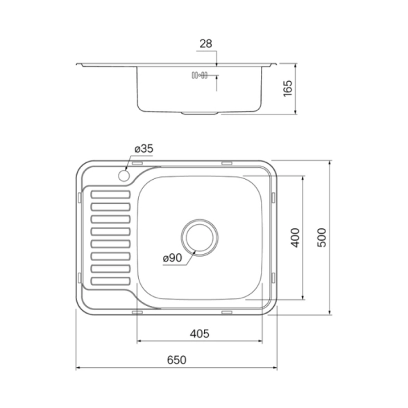 Мойка IDDIS 650x500 Basic BAS65PRi77 нержавеющая сталь-image-1