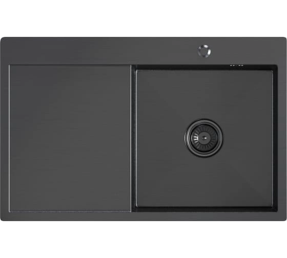 Мойка нерж. Mixline Pro наст. 78х50 прав 1/2 черн/графит сифон