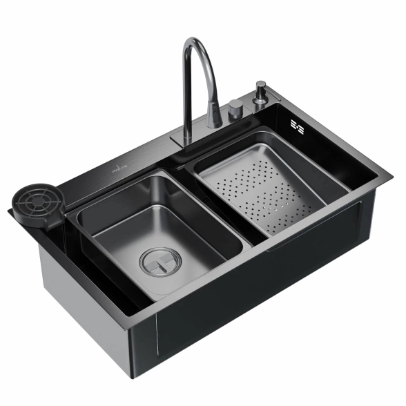 Мойка настол.монт. Mixline Pro 75*46 вып 3 1/2 ч.граф сиф+доз+смес+кол+д/р+о/с