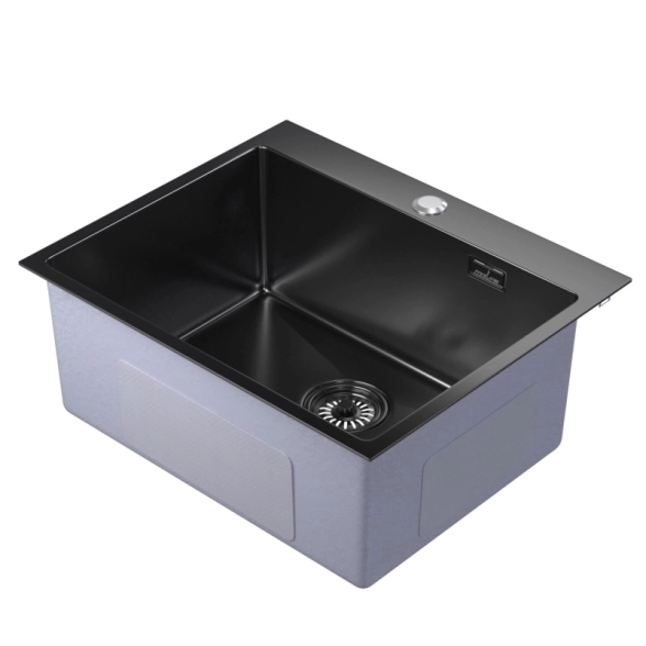 Мойка Mixline Pro 22см 60*50 3.0 вып 3 с сиф. черн.графит-image-1