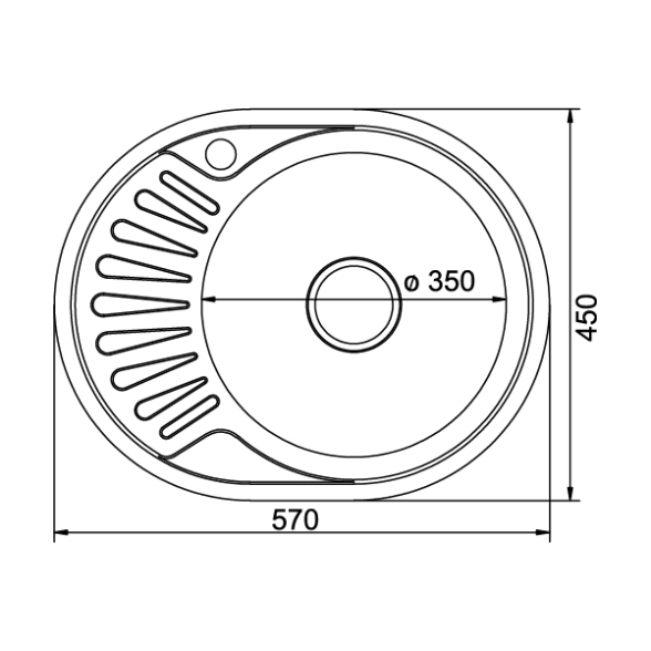 Мойка Mixline 45х57 прав с сифоном 528191-image-1