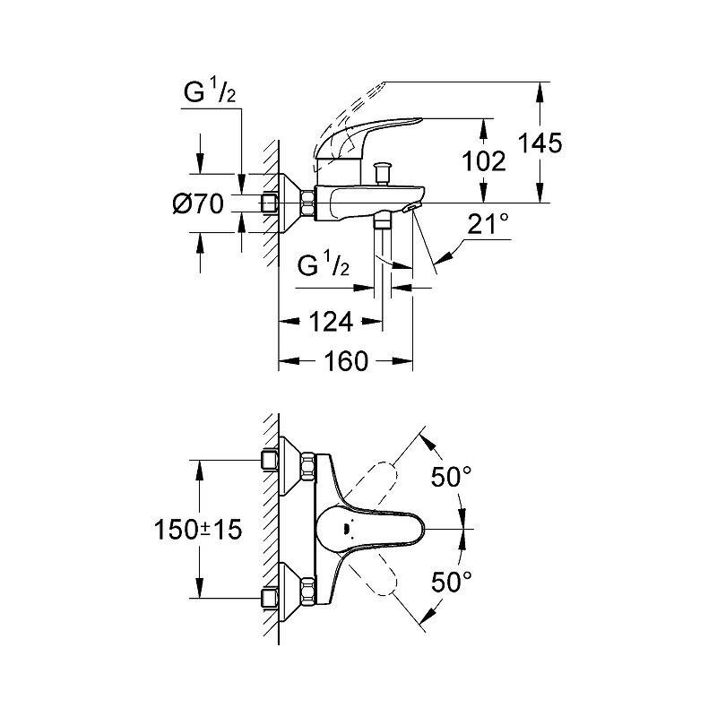 Смеситель д/в Гроэ (Grohe) ЕвроЭко 32743-image-2