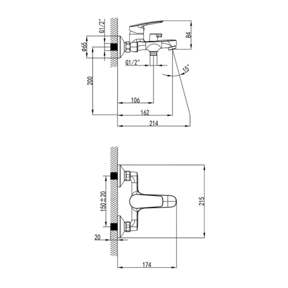 Смеситель д/в Milardo Horizont HORSB02M02-image-2